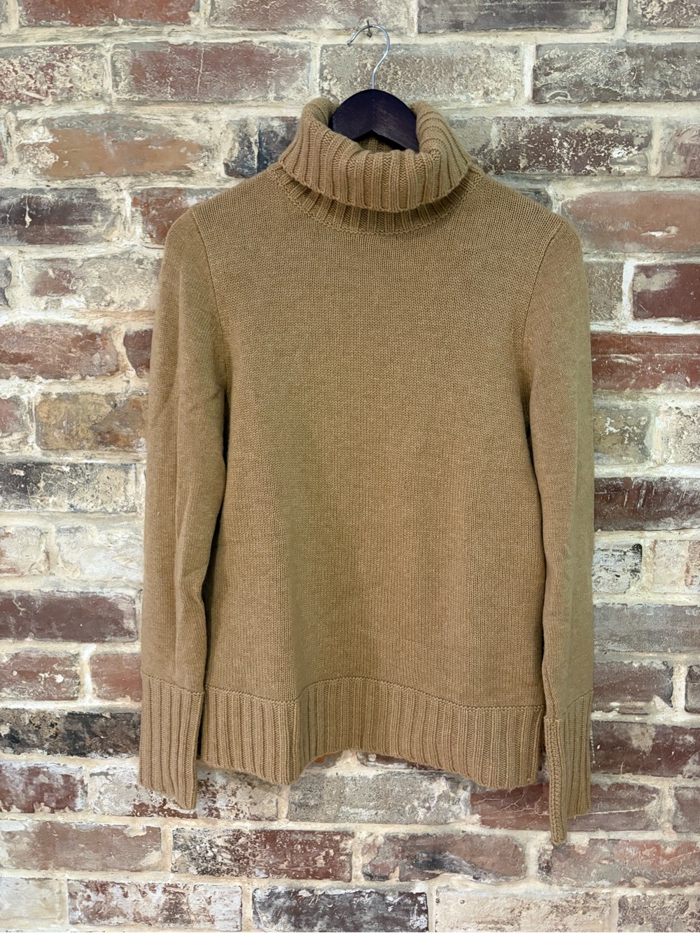 J. Crew Camel Ribbed Cowl Neck Sweater